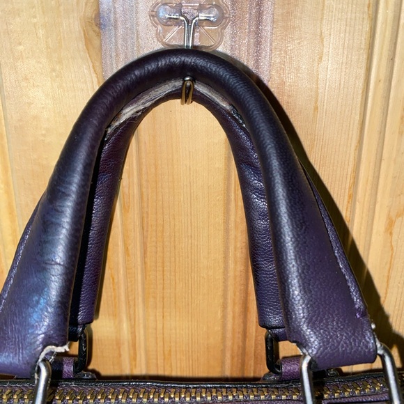 Coach Dark Plum Ryder Satchel Leather Handbag with Turnlock - Picture 3 of 12